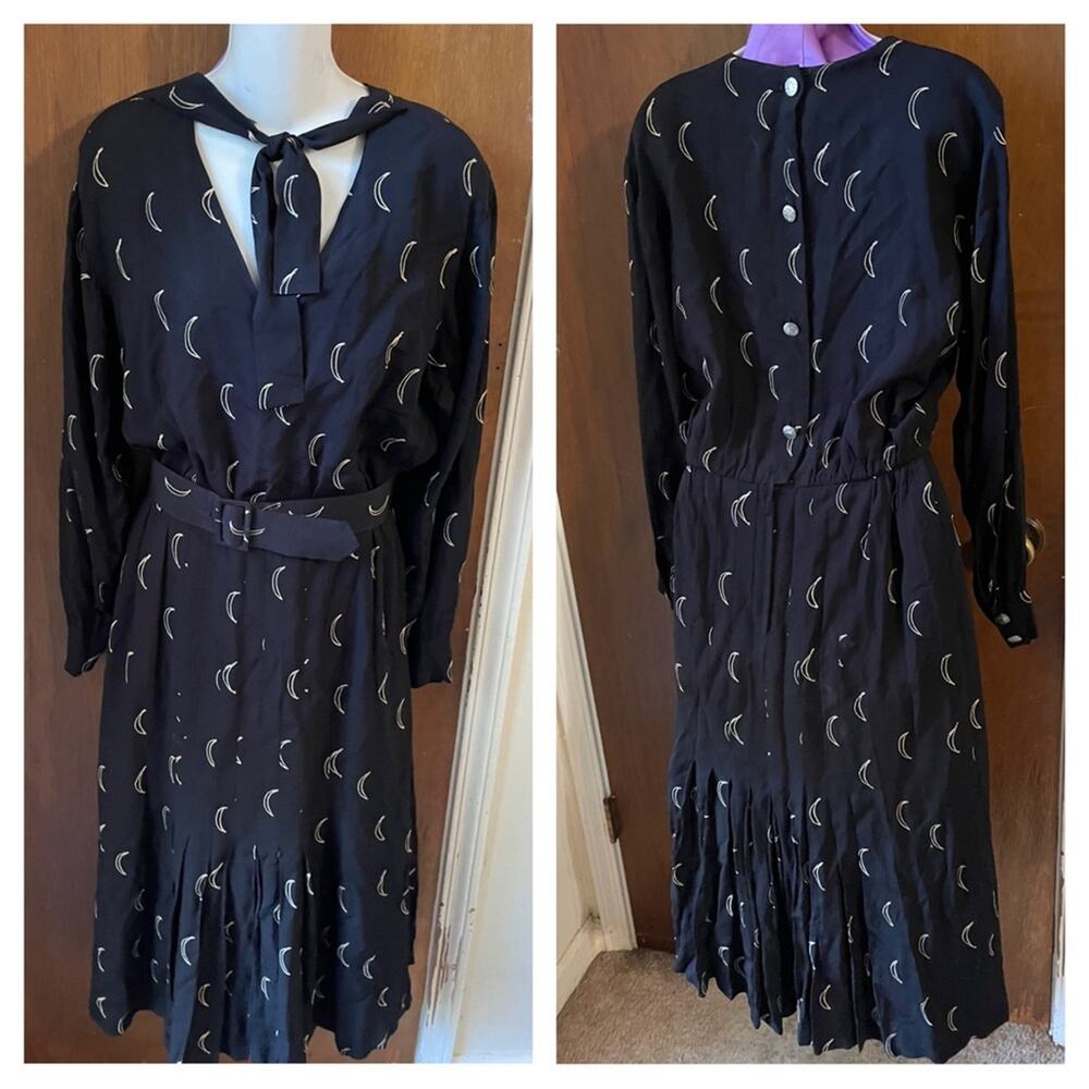 Vtg Witch moon midi dress black - Picture 2 of 10